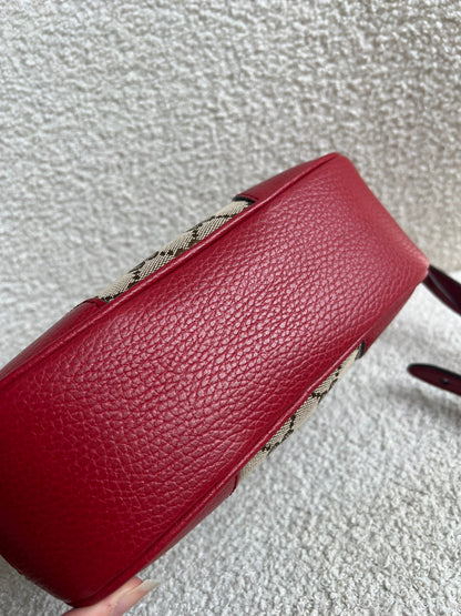 Gucci Bree GG Canvas Red Small Messenger Bag