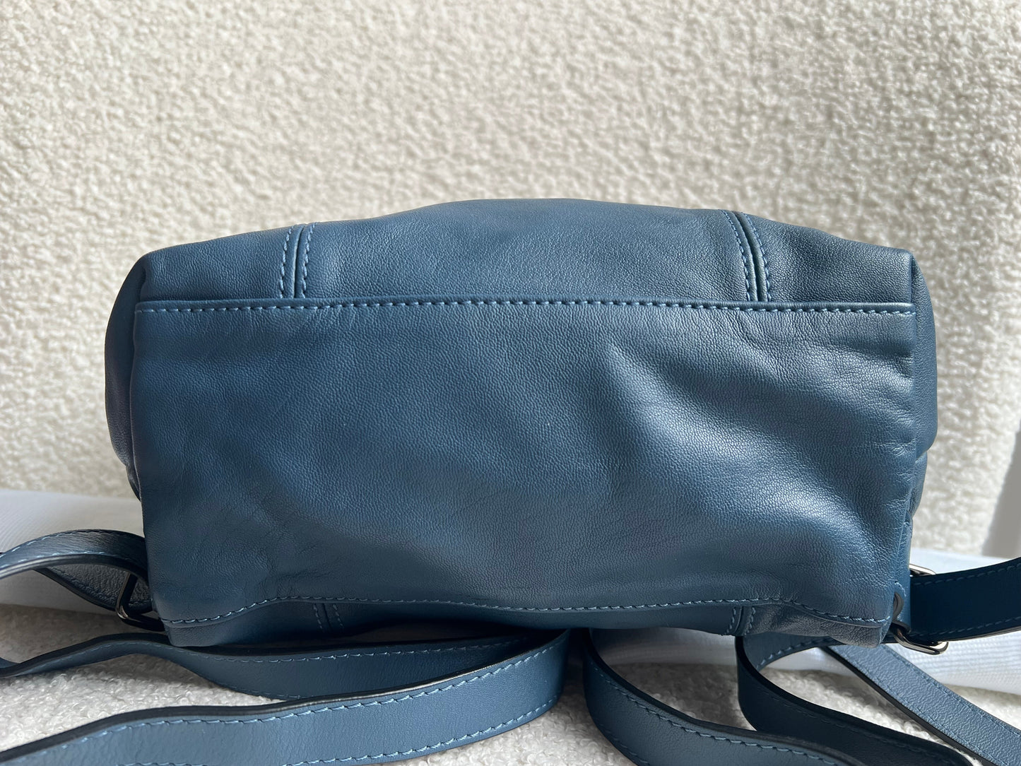 Longchamp Blue Leather Pliage Mini Backpack (RRP £320)