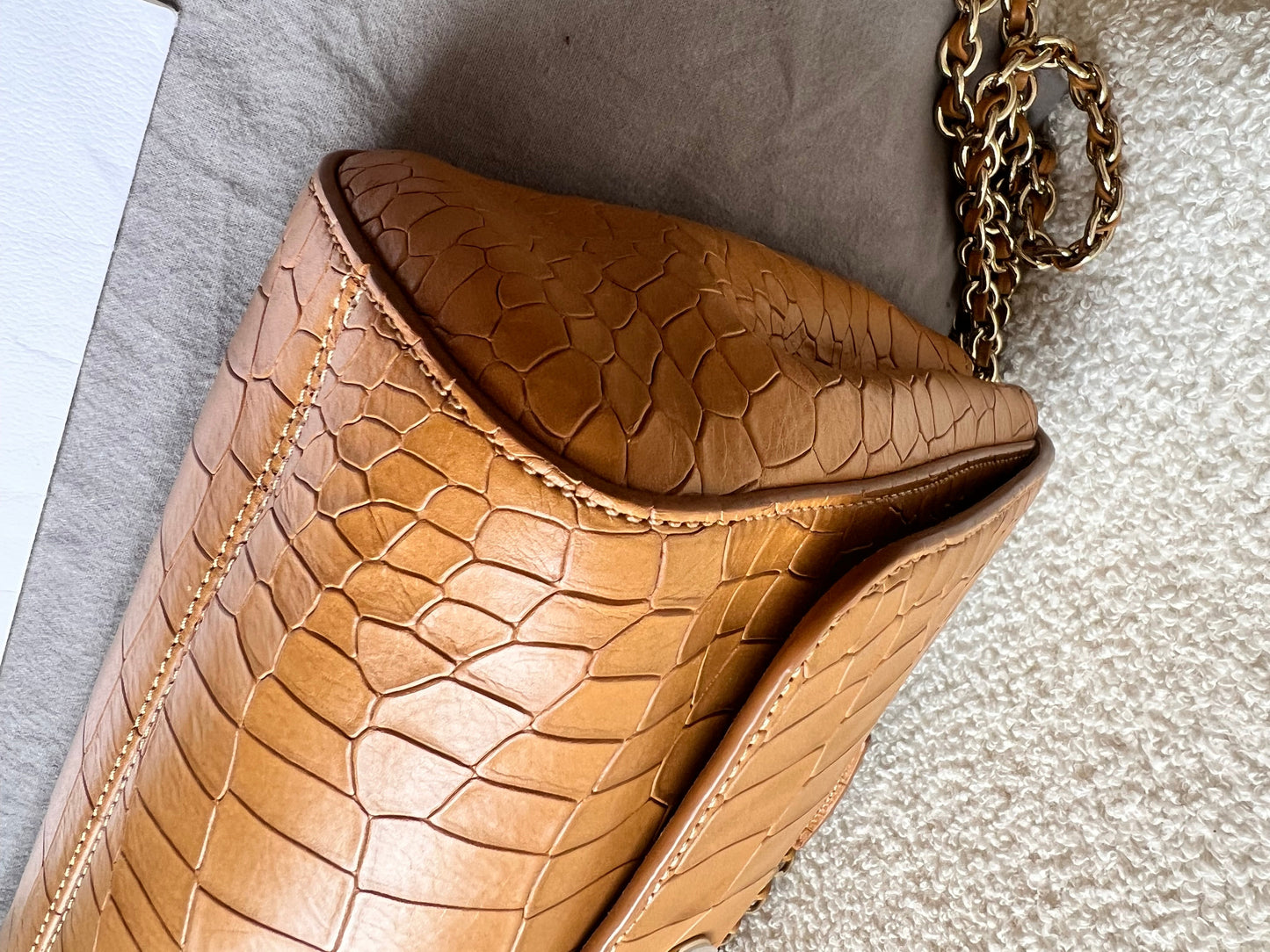 Mulberry Biscuit Brown Croc Medium Lily