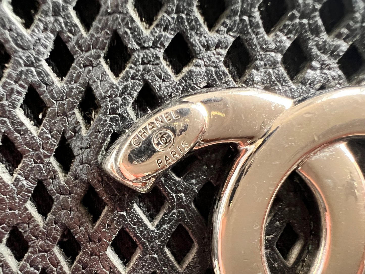 Chanel Black Perforated Up in the Air Tote Retro