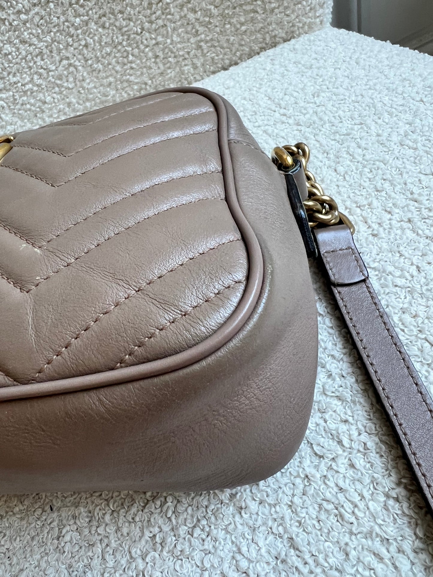Gucci GG Marmont Dusty Pink Small Shoulder Bag (RRP £1440)