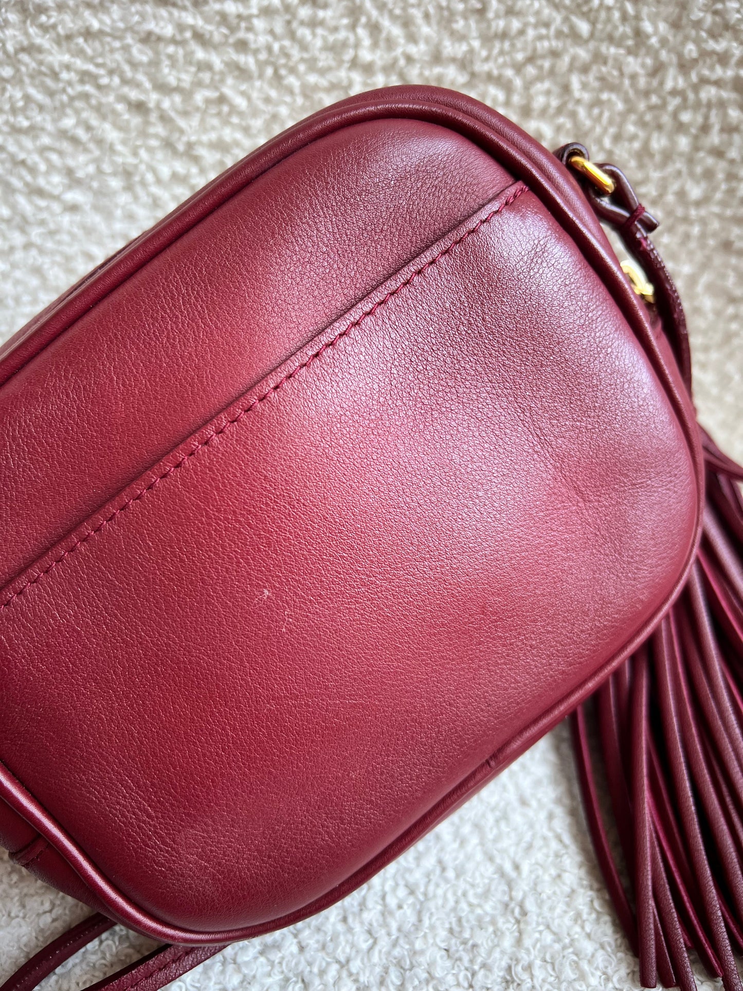 Yves Saint Laurent (YSL) Burgundy Blogger Camera Bag