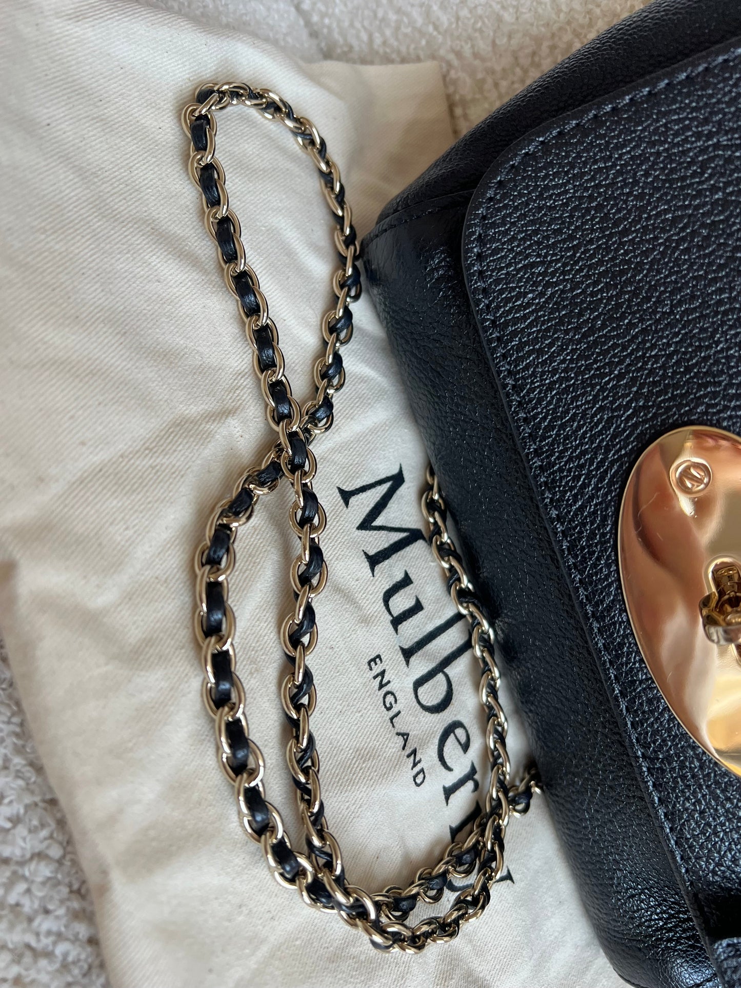 Mulberry Black Regular Lily with Gold Hardware (RRP £995)