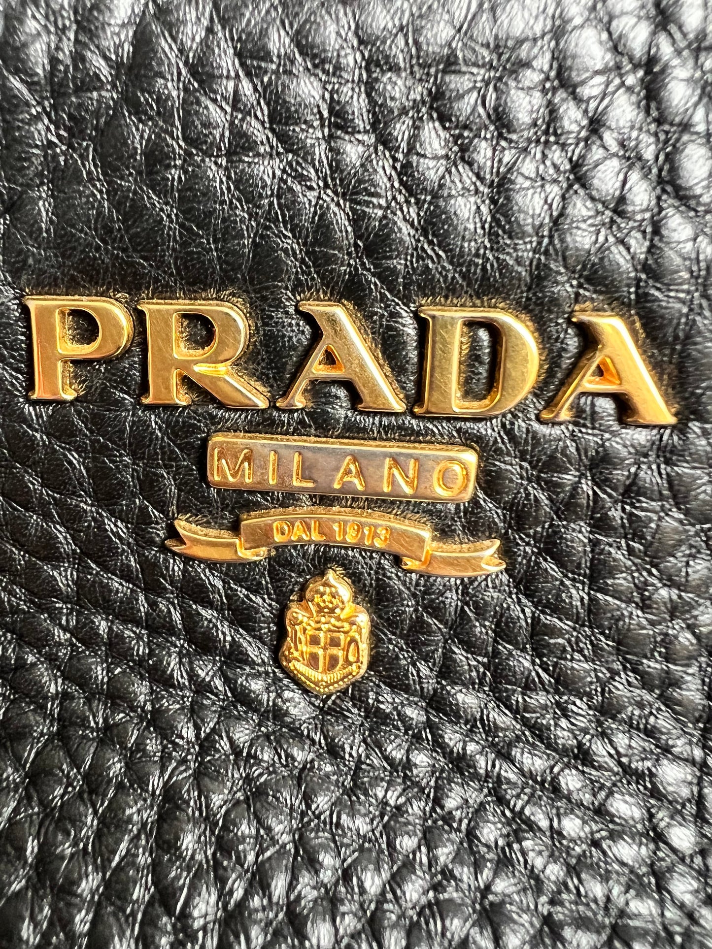 Prada Black Vitello Daino Side Pocket Tote