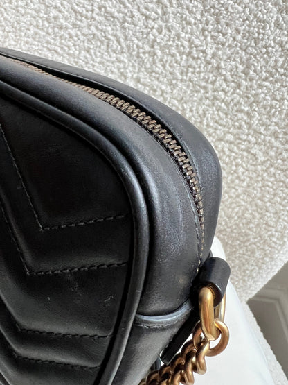 Gucci GG Black Marmont Mini Shoulder Bag (RRP £1,360)