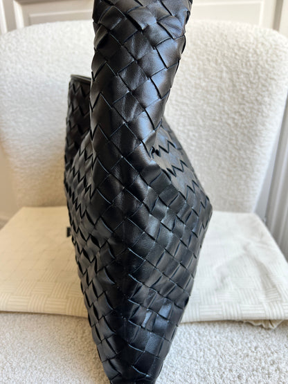 Bottega Veneta Black Small Hop Intraciatto (RRP £3370)