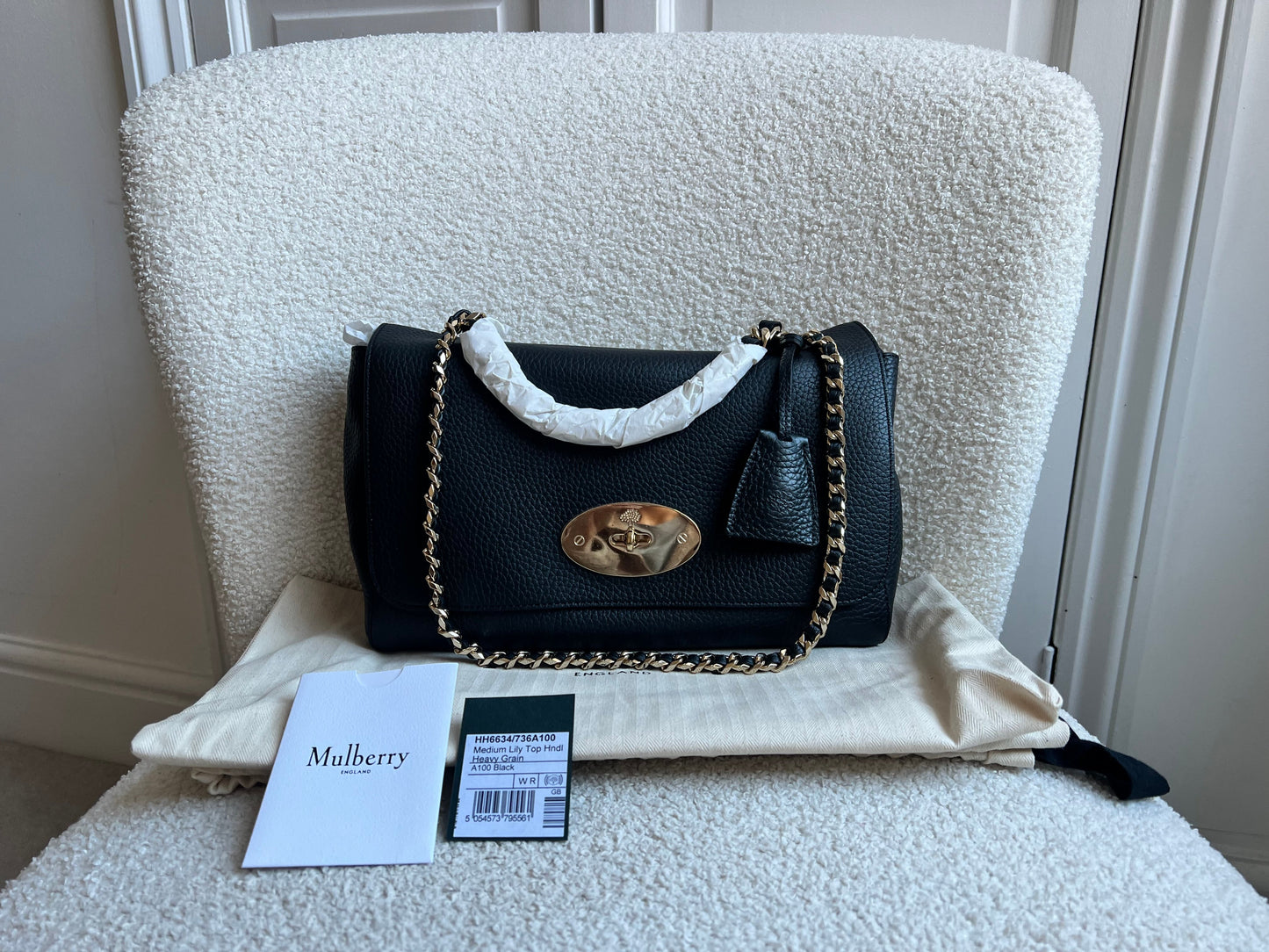 Mulberry Black Medium Top Handle Lily (RRP £1075)