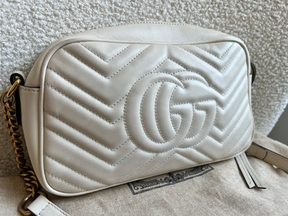 Gucci GG White Marmont Small Shoulder Bag (RRP £1440)