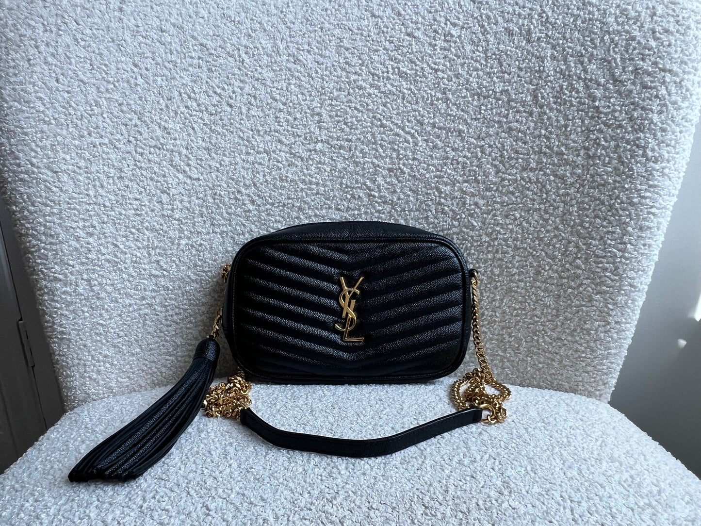 Yves Saint Laurent (YSL) Black Mini Lou Camera Bag (RRP £1285)