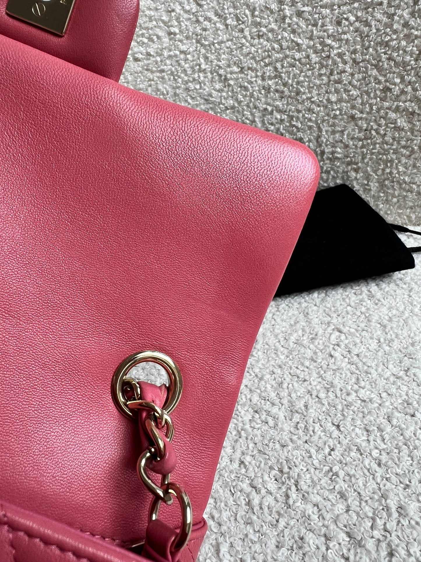Chanel Mini Rectangular Classic Flap Valentines Day Edition in Pink Lambskin
