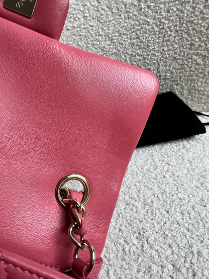 Chanel Mini Rectangular Classic Flap Valentines Day Edition in Pink Lambskin