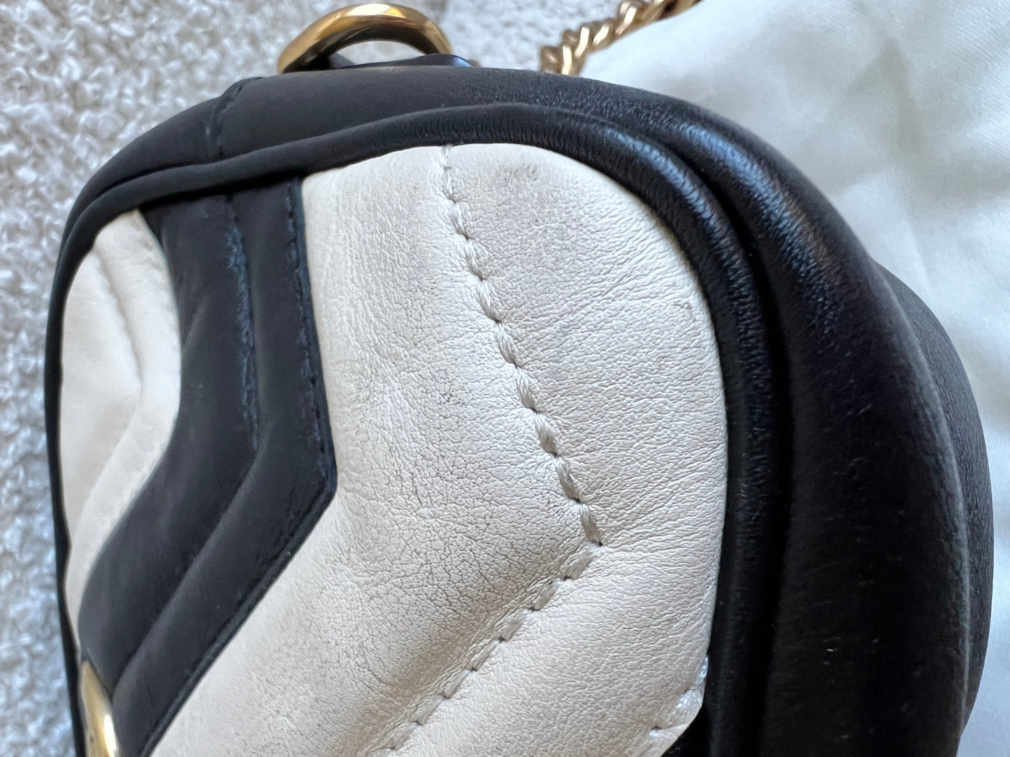 Gucci GG Black and White Marmont Mini Shoulder Bag (RRP £1,360)