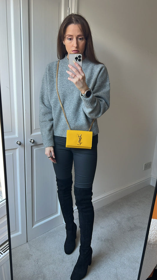 Yves Saint Laurent (YSL) Small Kate Yellow Patent with Gold Hardware (RRP £1,440)