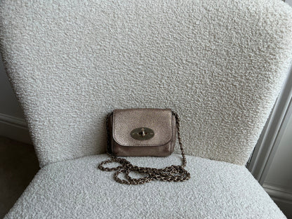Mulberry Metallic Mushroom Mini Lily with gold Hardware