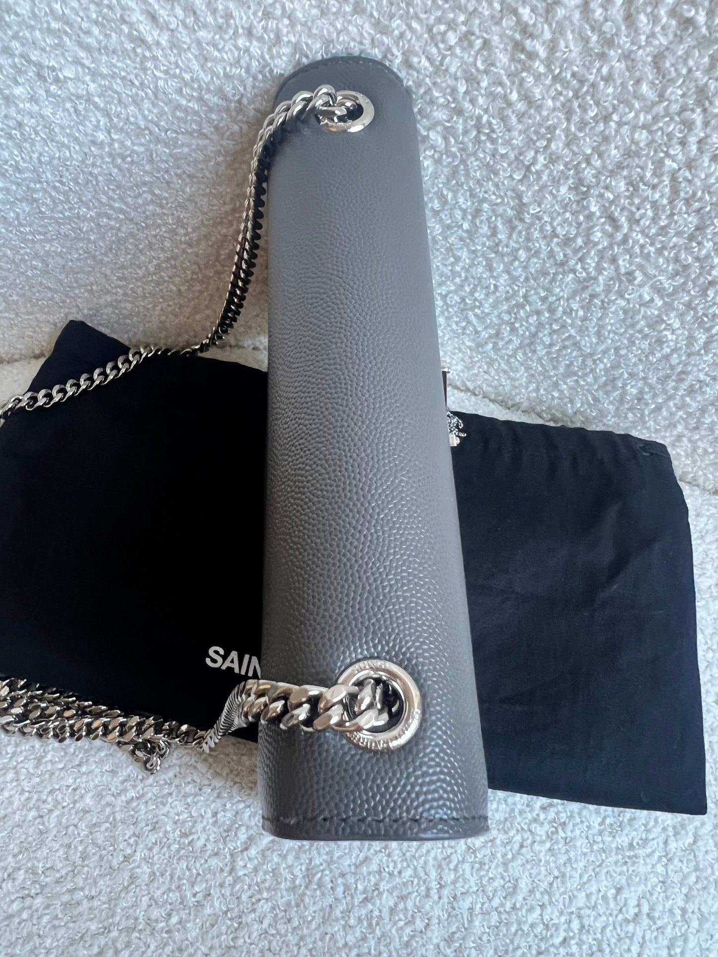 Yves Saint Laurent (YSL) Light Grey Small Kate Tassel (RRP £1,550)