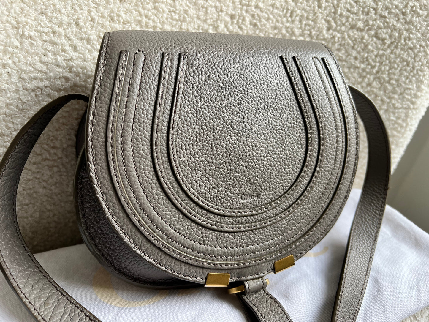 Chloe Small Cashmere Grey Marcie Saddle Bag (RRP £1050)