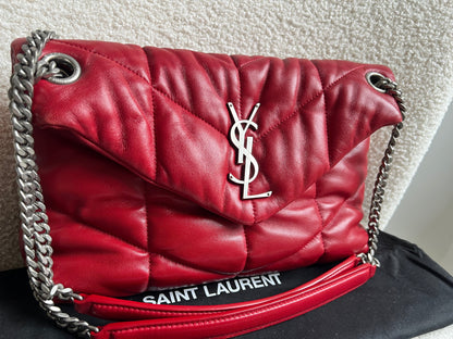 Yves Saint Laurent (YSL) Small Puffer in Red Quilted Lambskin (RRP £2,415)