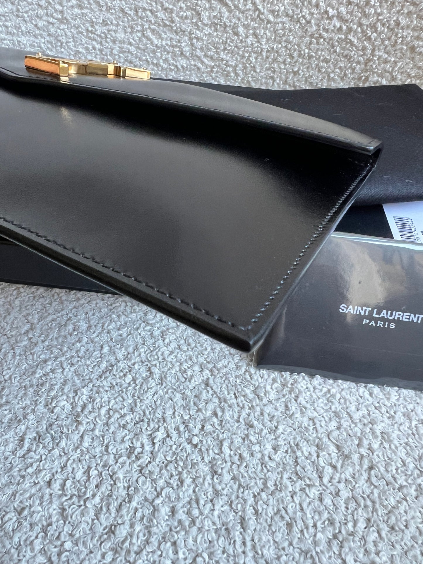 Yves Saint Laurent (YSL) Black Uptown Pouch Clutch (RRP £580)