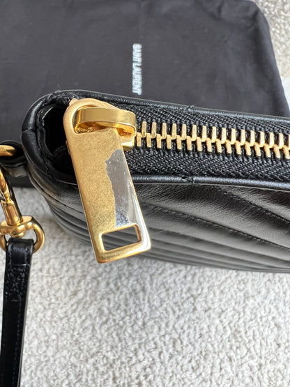 Yves Saint Laurent (YSL) Black Monogram Clutch Pouch (RRP £530)