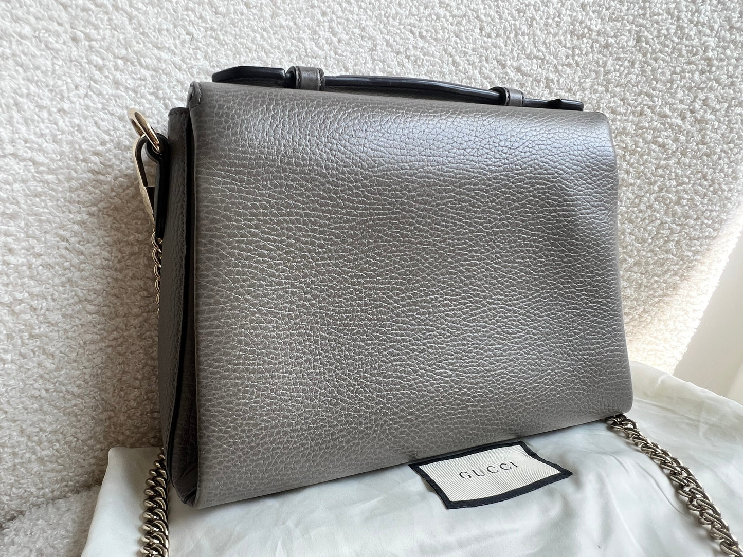 Gucci Interlocking GG Grey Medium Top Handle Bag (RRP £1,150)