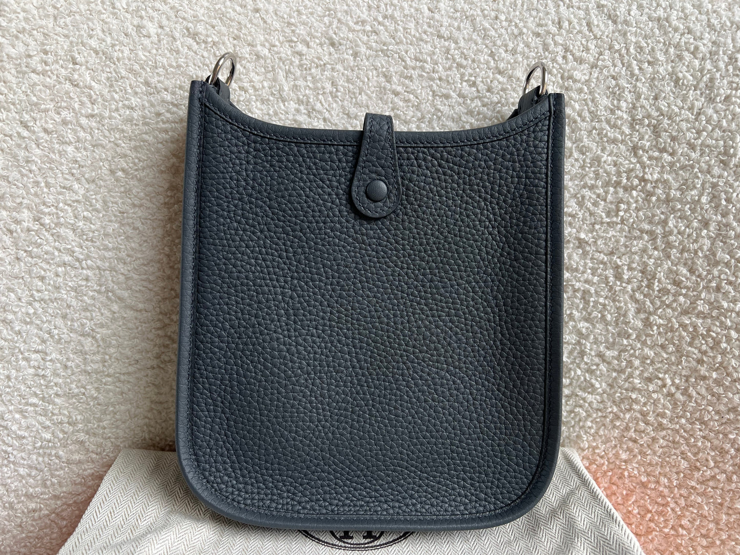 Hermes Evelyne TPM in Grey Clemence Leather with Palladium Hardware