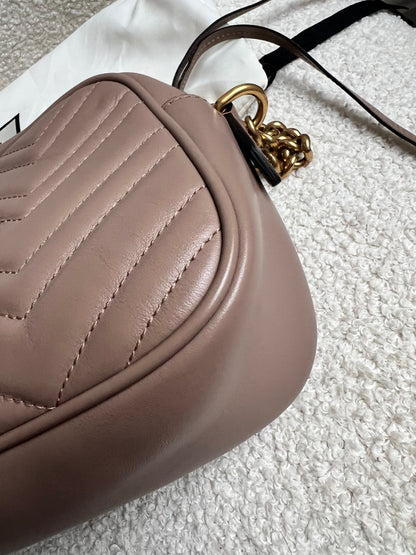 Gucci GG Marmont Dusty Pink Small Shoulder Bag (RRP £1440)