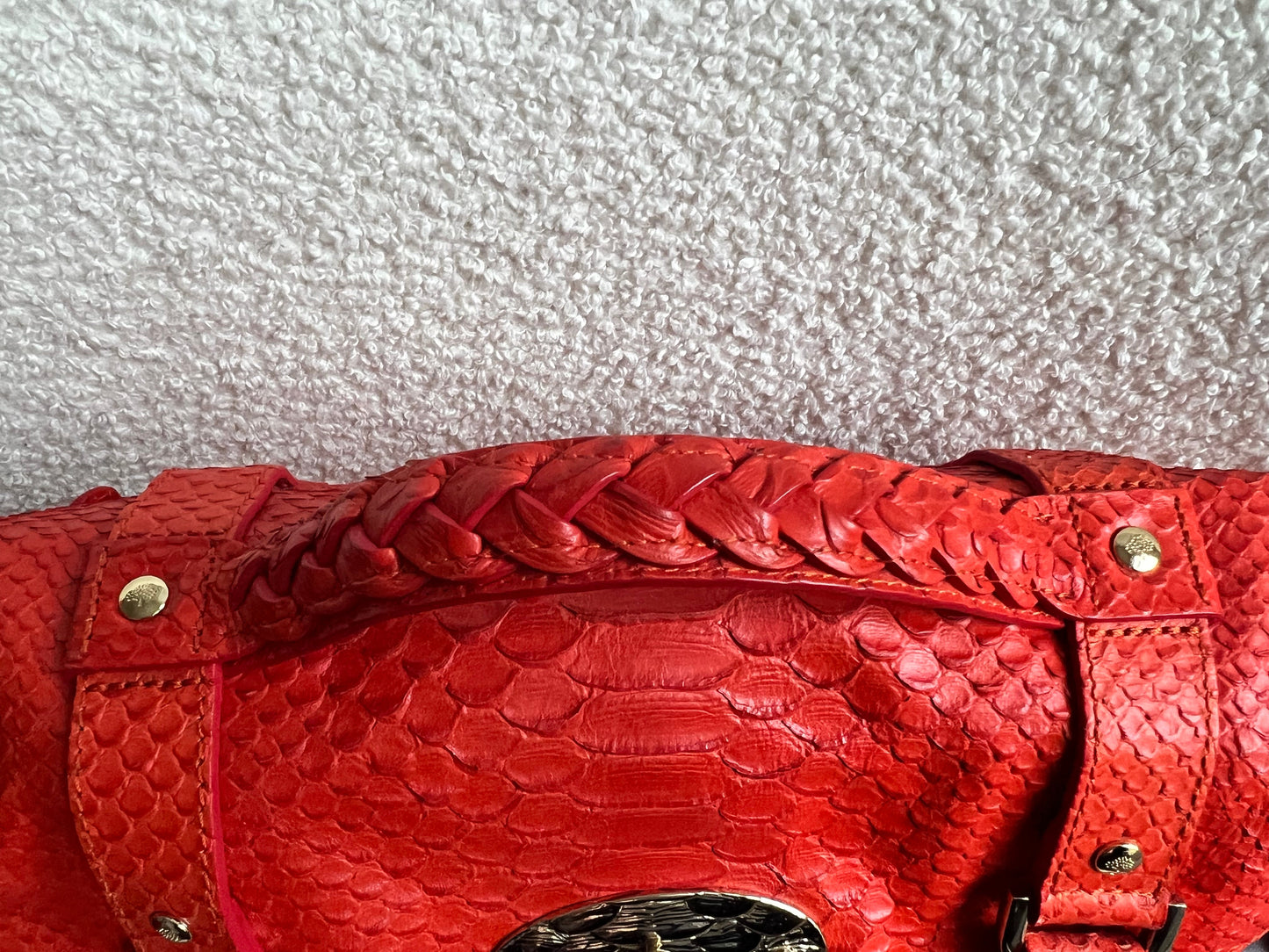 Mulberry Flame Red Silky Snake Print Regular Alexa (RRP £1100)