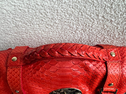Mulberry Flame Red Silky Snake Print Regular Alexa (RRP £1100)