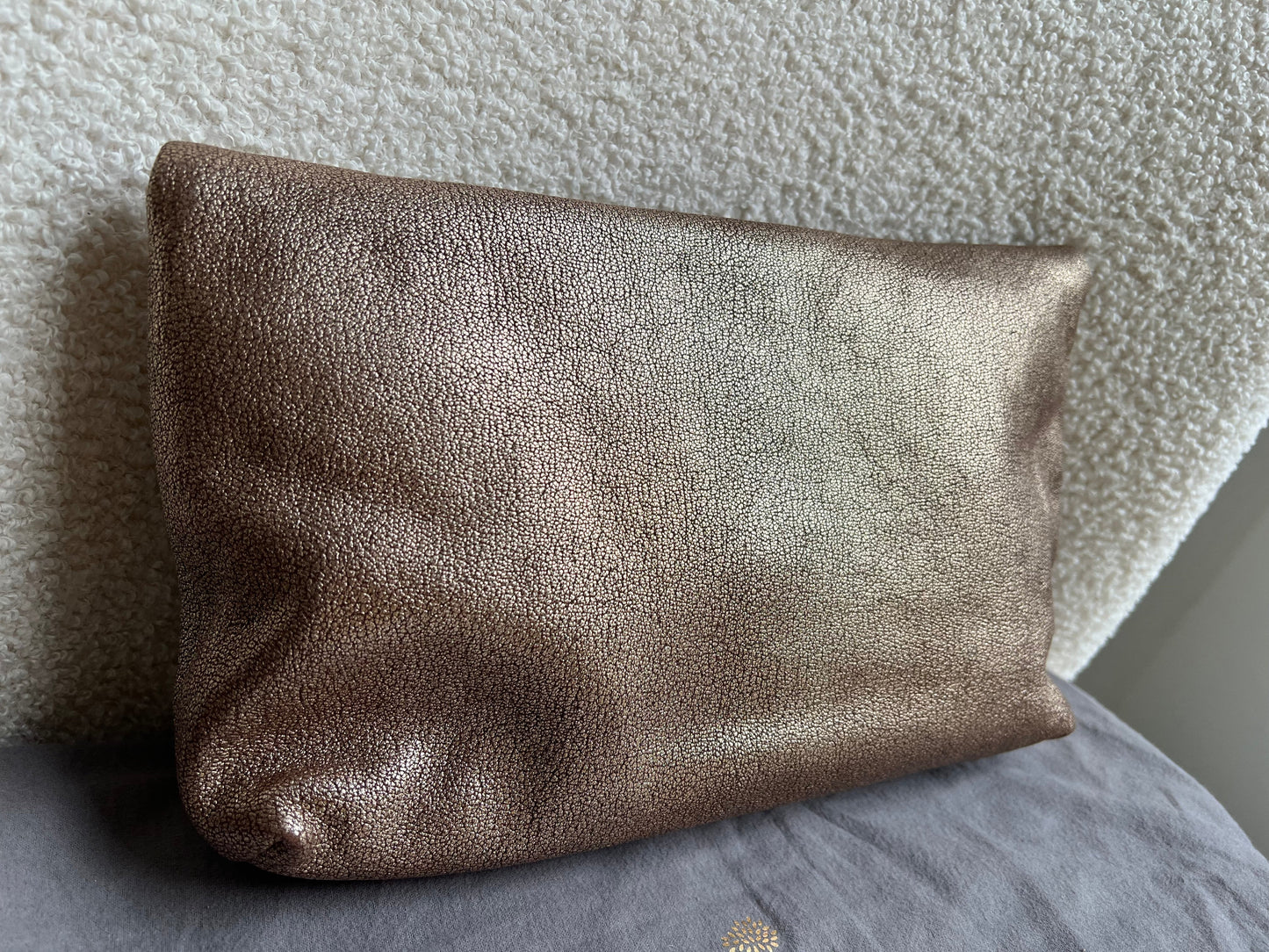 Mulberry Metallic Mushroom Clemmie Clutch (RRP £695)
