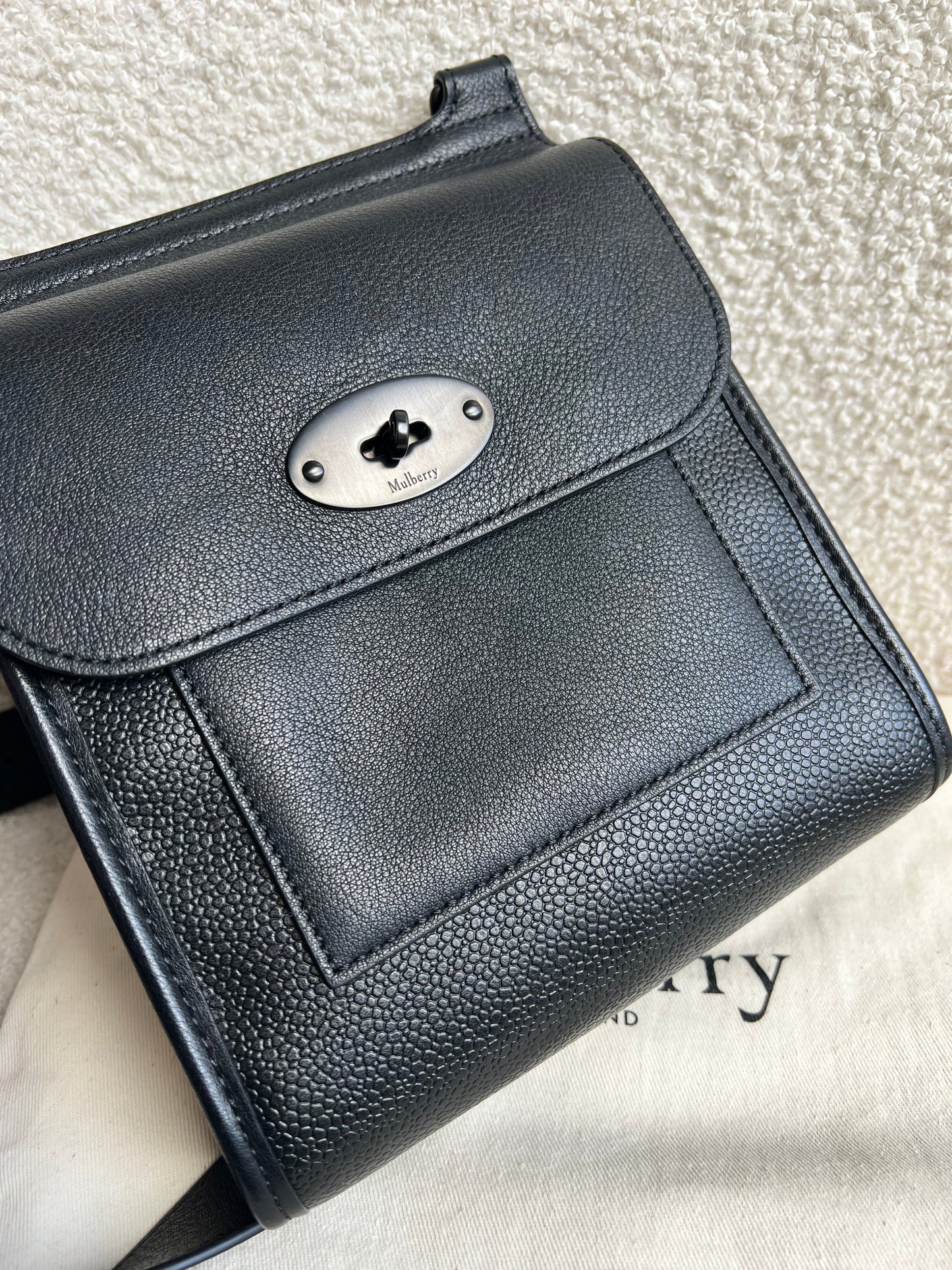 Mulberry Black Eco Scotchgrain Small Antony