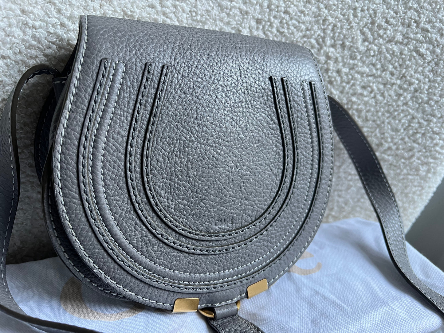 Chloe Small Cashmere Grey Marcie Saddle Bag (RRP £1050)