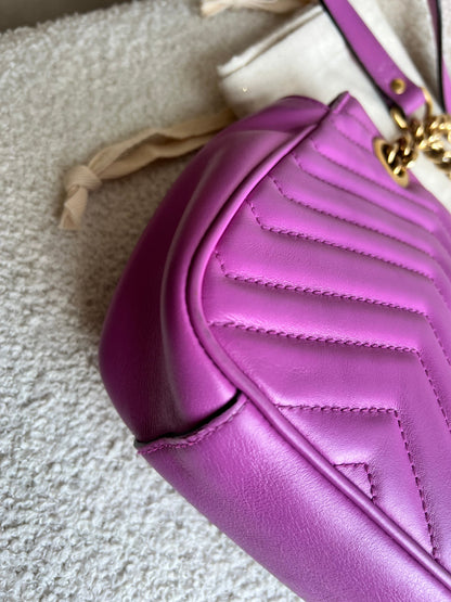 Gucci GG Hot Pink Marmont Small Shoulder Bag (RRP £2070)