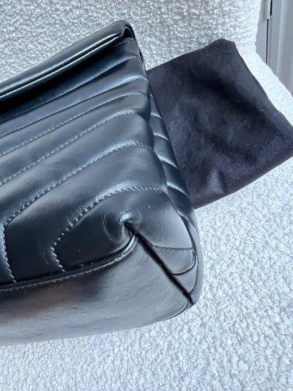 Yves Saint Laurent (YSL) Medium Black Lou Lou Silver Hardware