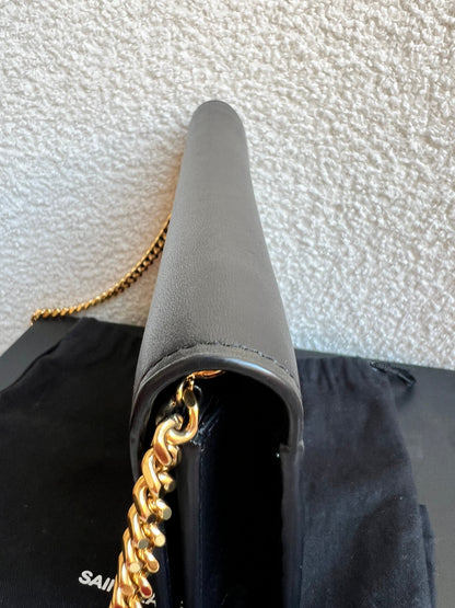 Yves Saint Laurent (YSL) Black Kate Tassel Chain Wallet Gold Hardware (RRP £1,440)