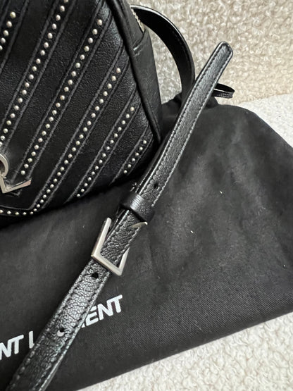 Yves Saint Laurent (YSL) Black Studded Lou Belt Bag