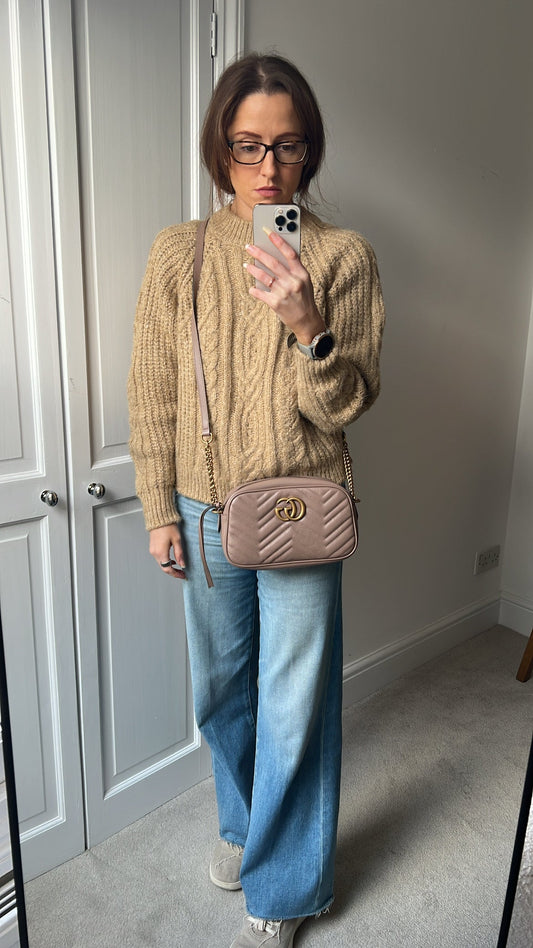 Gucci GG Marmont Porcelain Rose Small Shoulder Bag (RRP £1440)