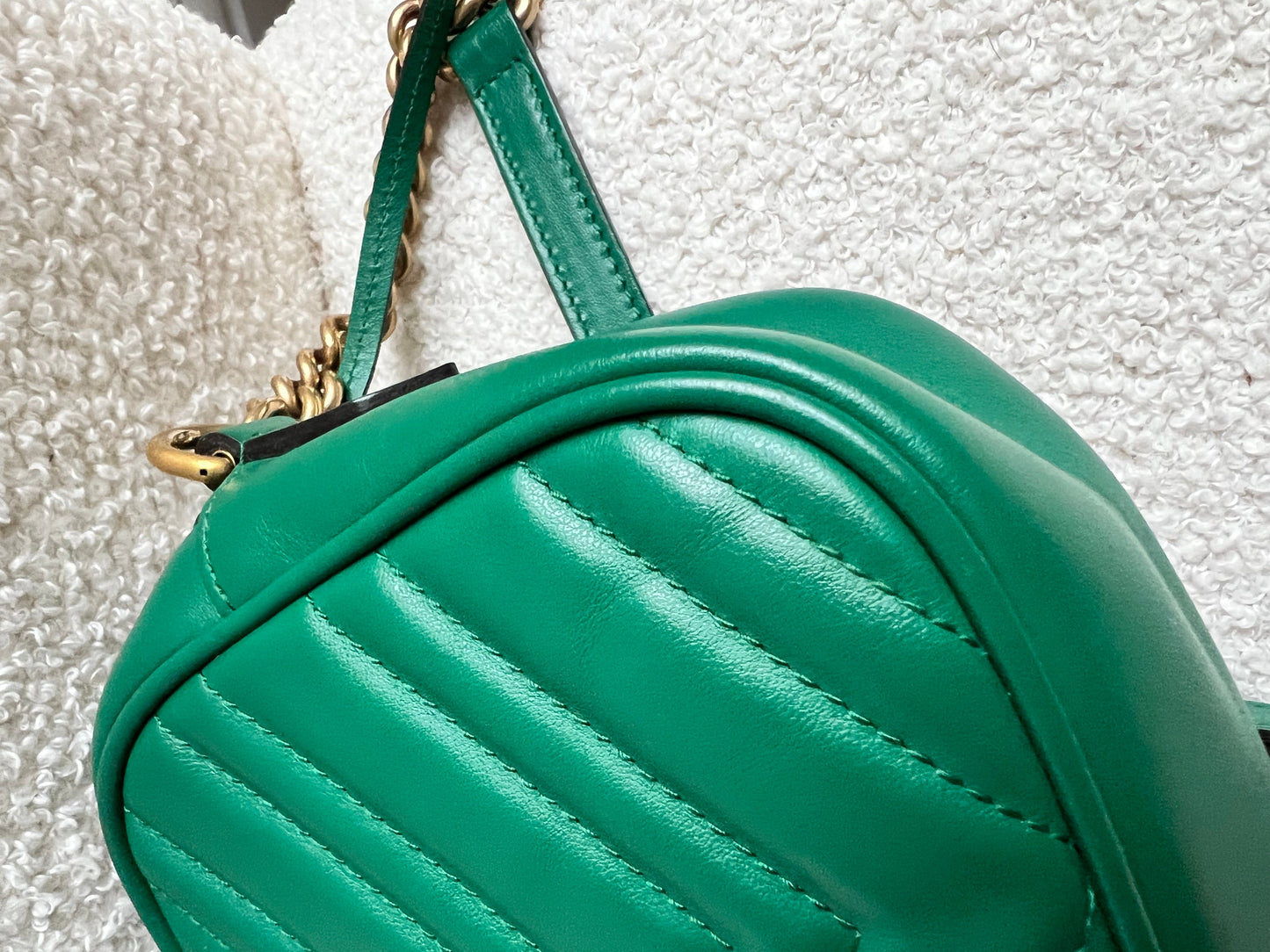 Gucci GG Green Marmont Small Shoulder Bag (RRP £1440)
