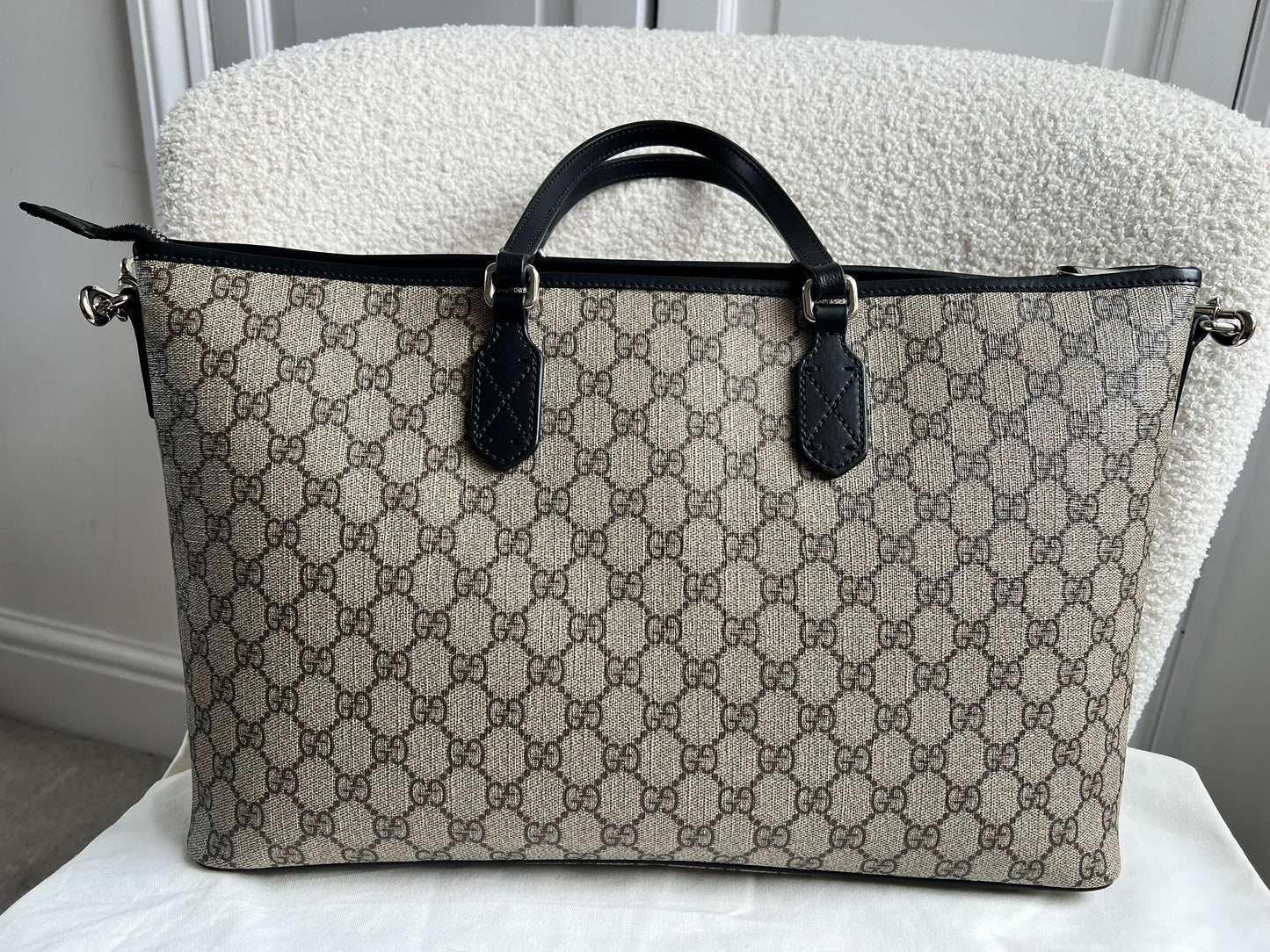 Gucci GG Supreme Coated Canvas Convertible Zip Tote