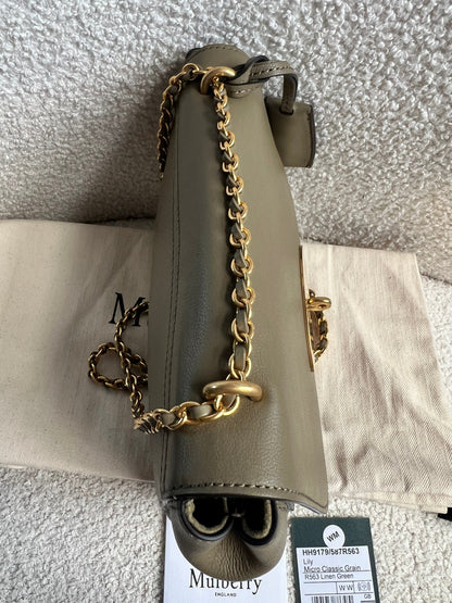 Mulberry Linen Regular Lily with Gold Hardware (RRP £995)