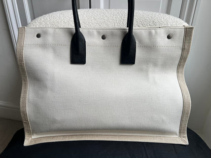 Yves Saint Laurent Large Rive Gauche in Canvas and Printed Leather (RRP £1440)