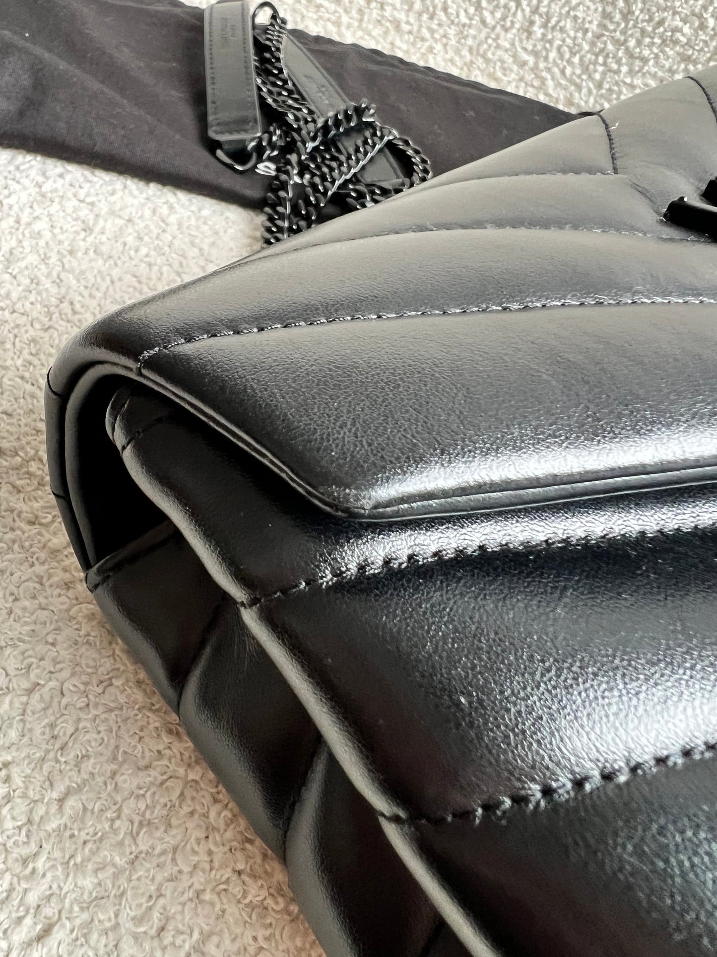 Yves Saint Laurent (YSL) Black on Black Small Lou Lou (RRP £1,940)