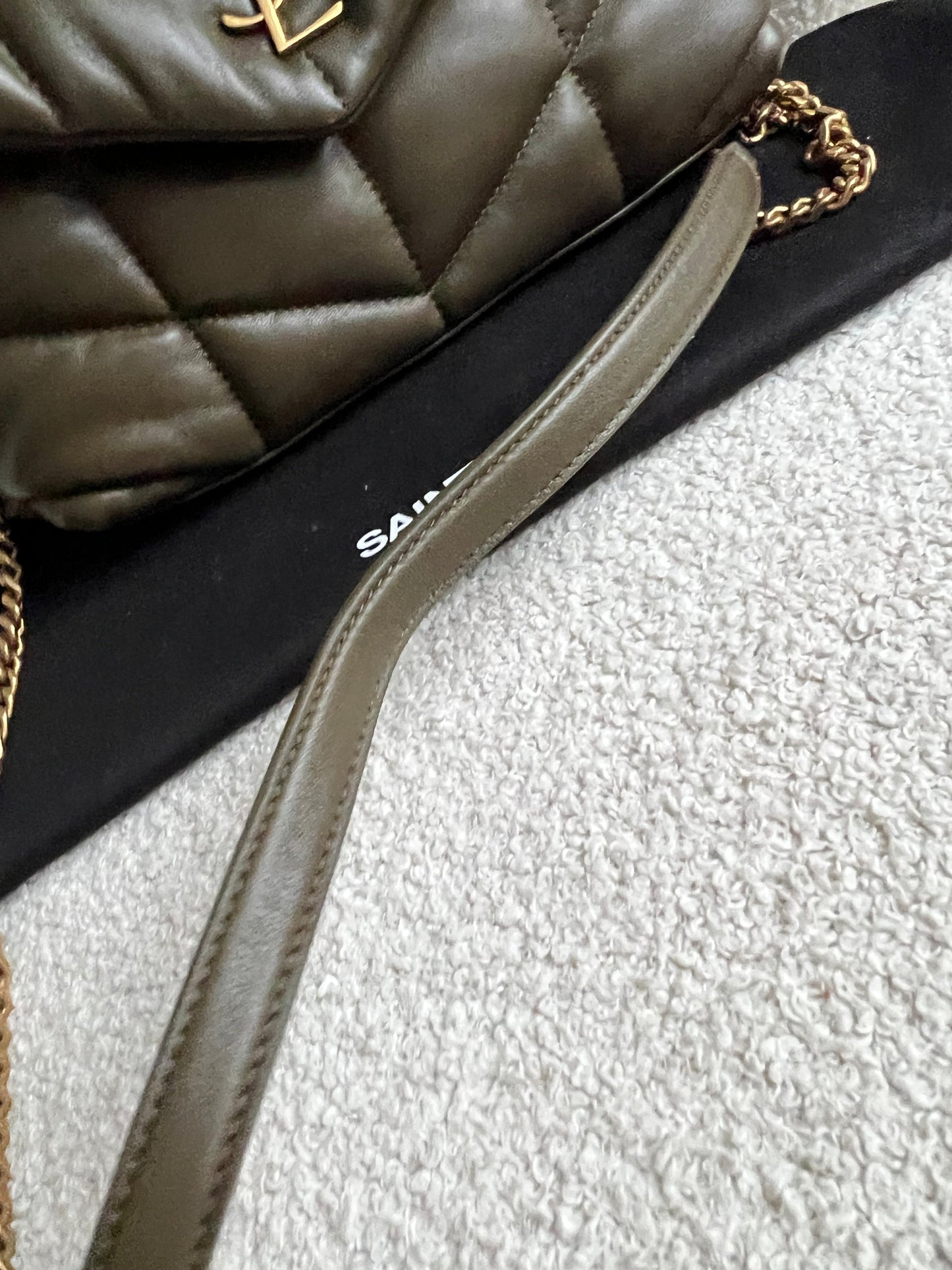 Yves Saint Laurent (YSL) Mini Puffer in Light Musk Quilted Lambskin (RRP £1720)