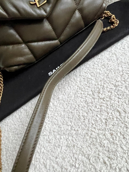 Yves Saint Laurent (YSL) Mini Puffer in Light Musk Quilted Lambskin (RRP £1720)