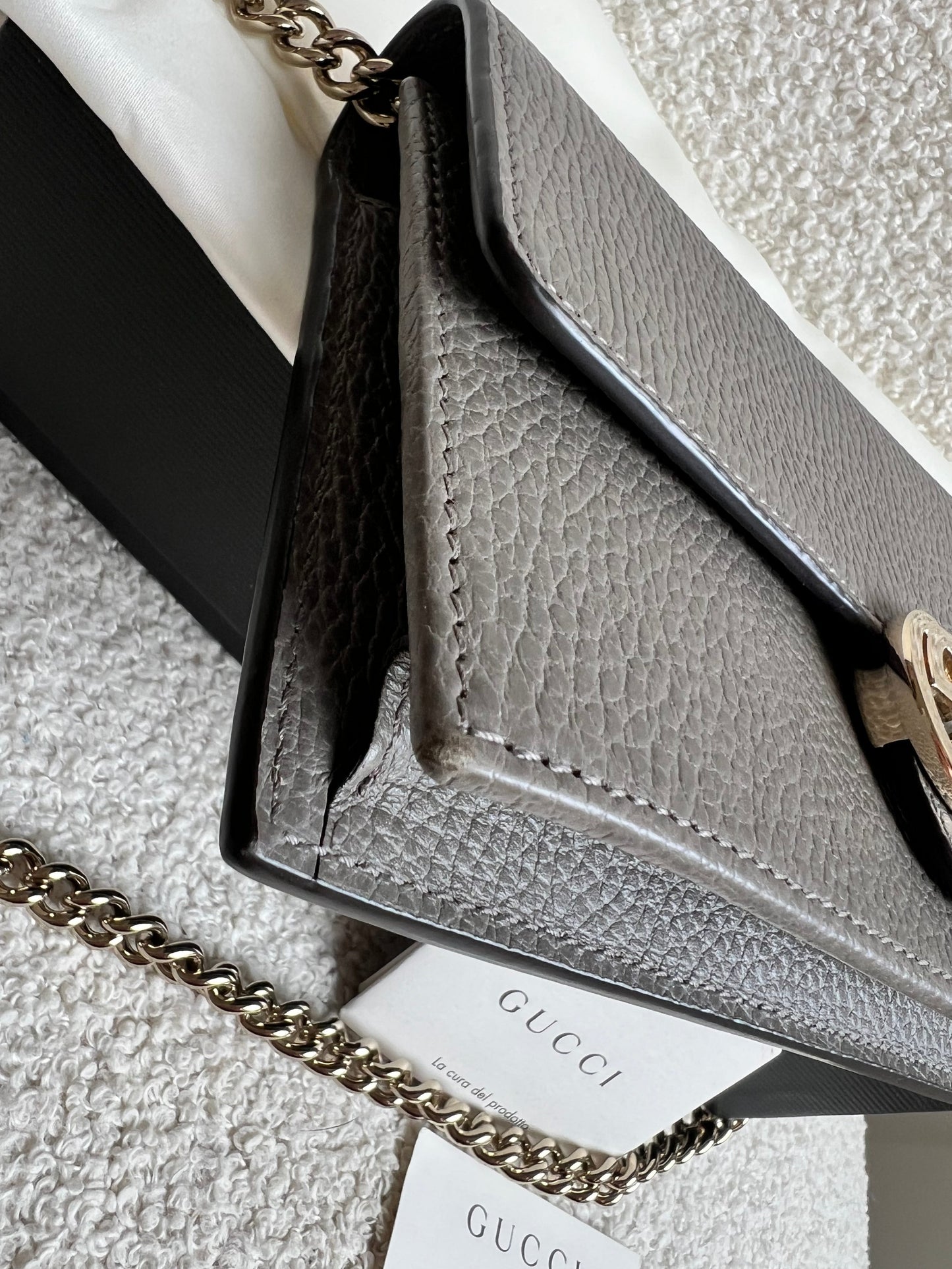 Gucci Dollar Grey Interlocking Chain Wallet