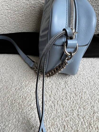 Gucci GG Pale Blue Marmont Small Shoulder Bag (RRP £1440)