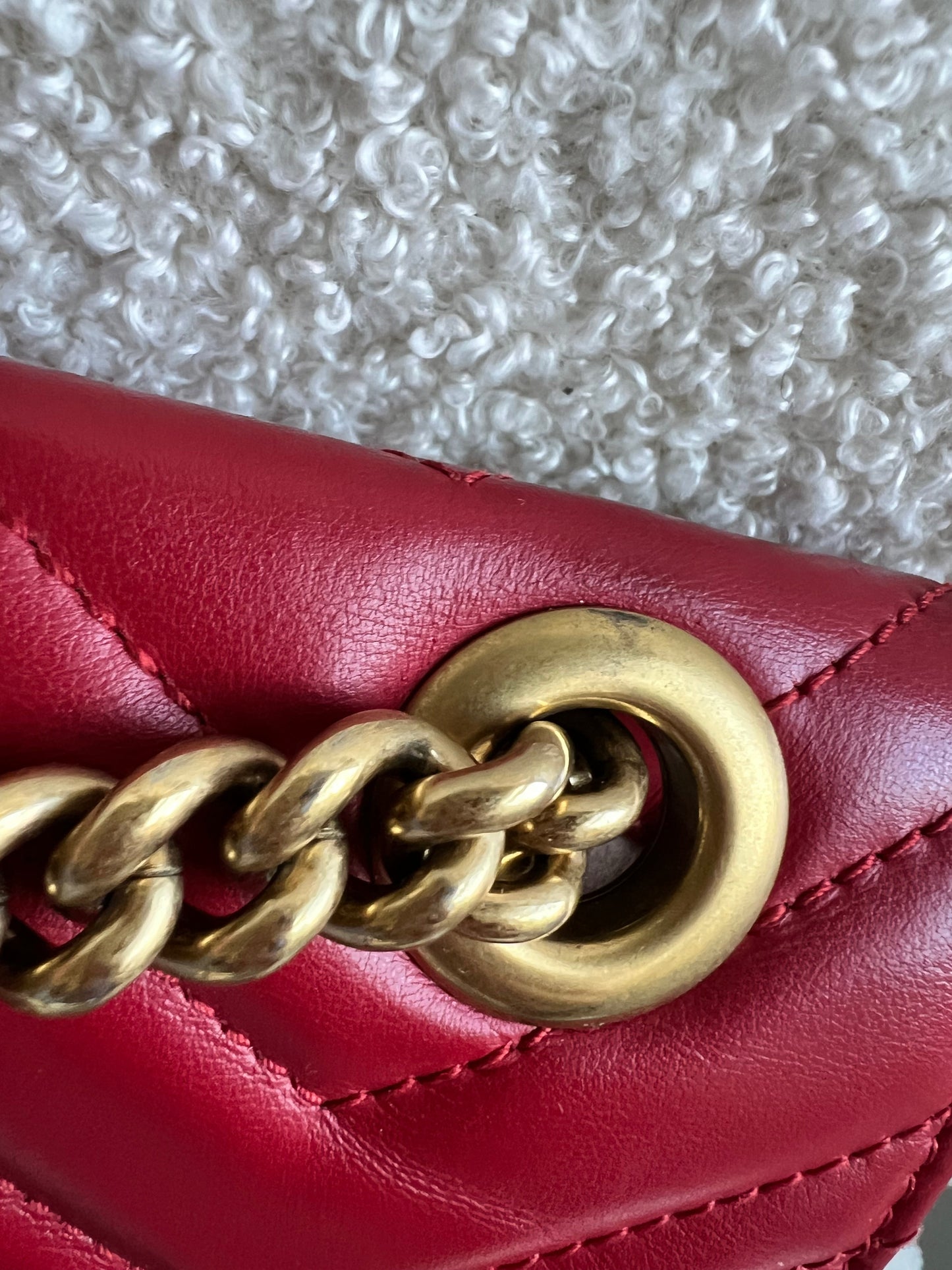 Gucci GG Hibiscus Red Marmont Mini Shoulder Bag (RRP £1,890)