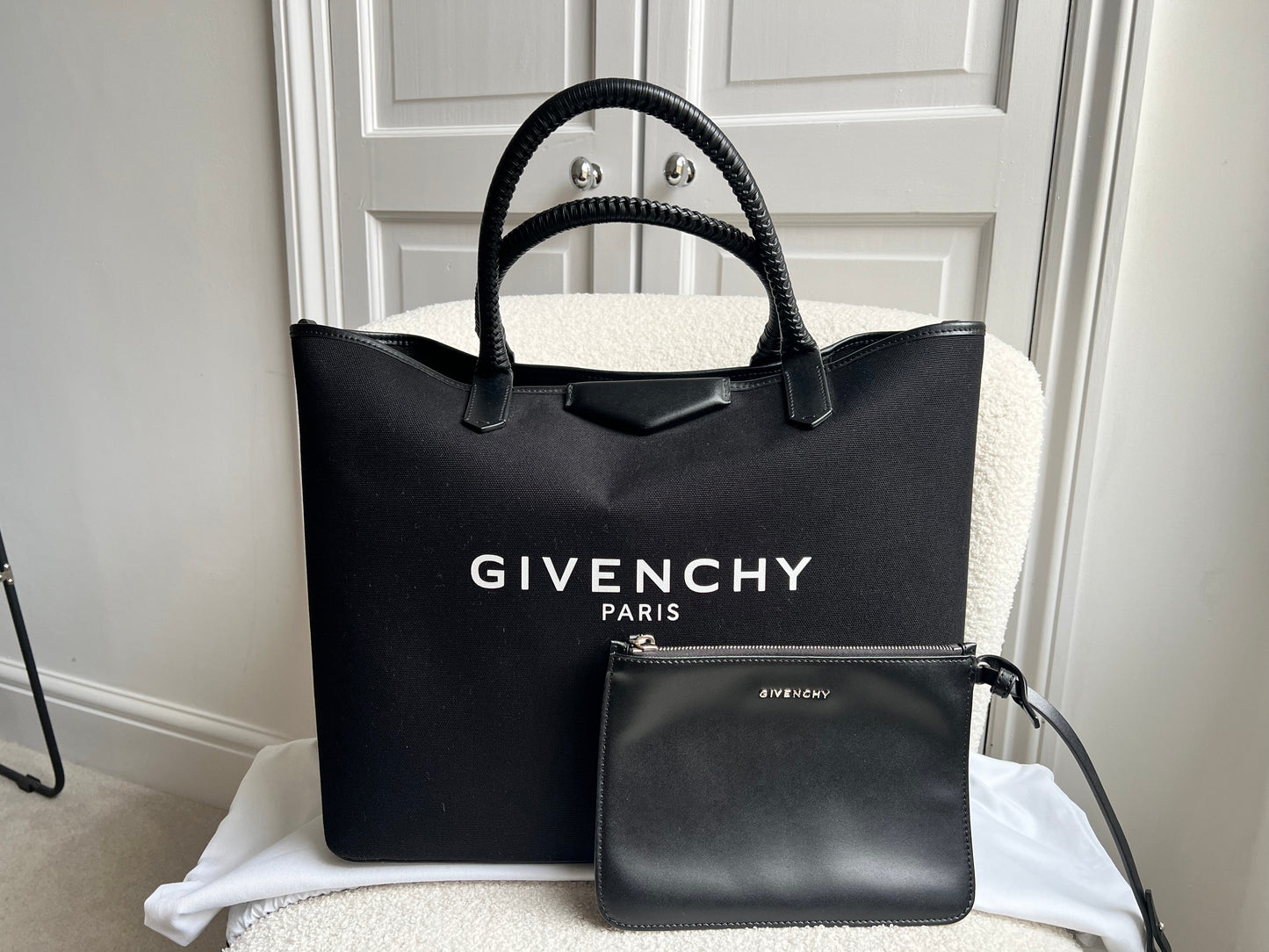 Givenchy Large Antigona Black Canvas Tote Bag