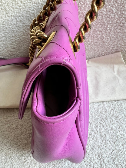 Gucci GG Hot Pink Marmont Small Shoulder Bag (RRP £2070)