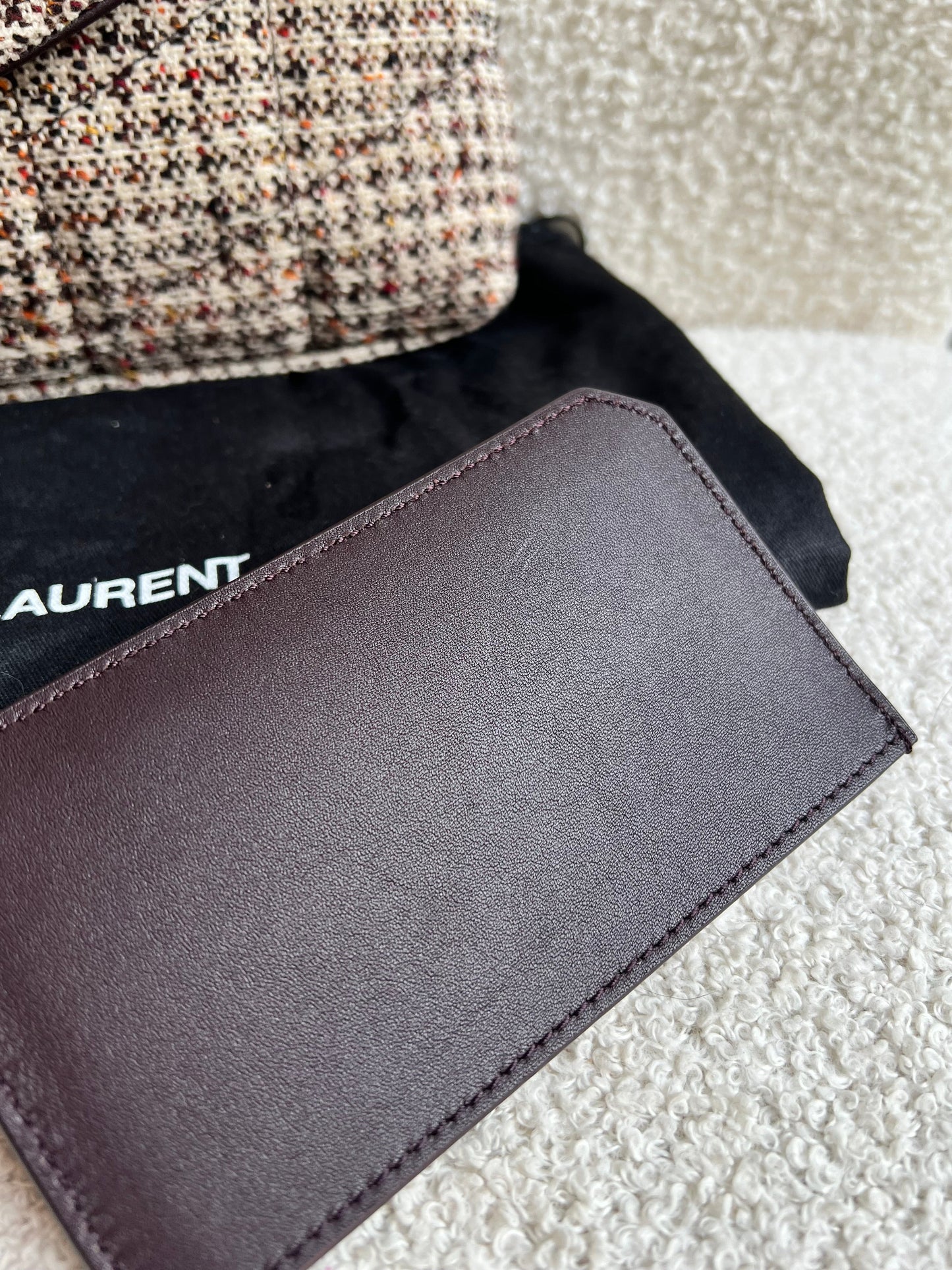 Yves Saint Laurent (YSL) Puffer Clutch Pouch in Tweed (RRP £710)