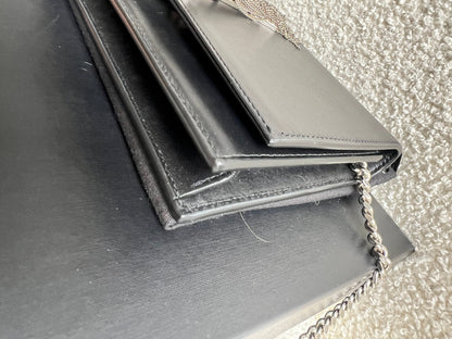 Yves Saint Laurent (YSL) Black Kate Tassel Chain Wallet Silver Hardware (RRP £1,440)